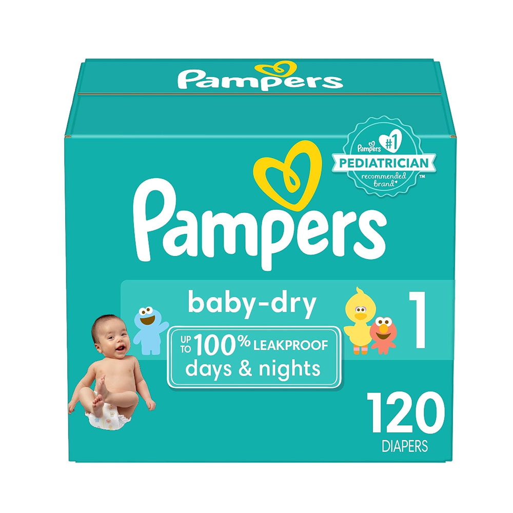 Diapers Size 1, 120 count - Pampers Baby Dry Disposable Diapers